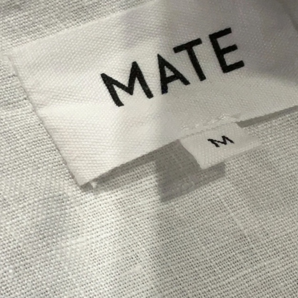 Mate the Label Logan linen shirt Bright White Classic Button Down Medium - Picture 6 of 10
